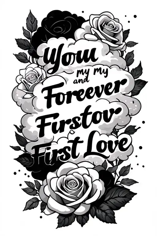 Clouds On Arm Word You My Forever And First Love Kaykay With Roses