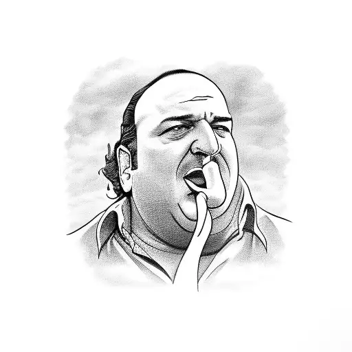 A Photo Of Tony Soprano In The Scene Which He Says Cheers To The People I Love Nothing Else Matters