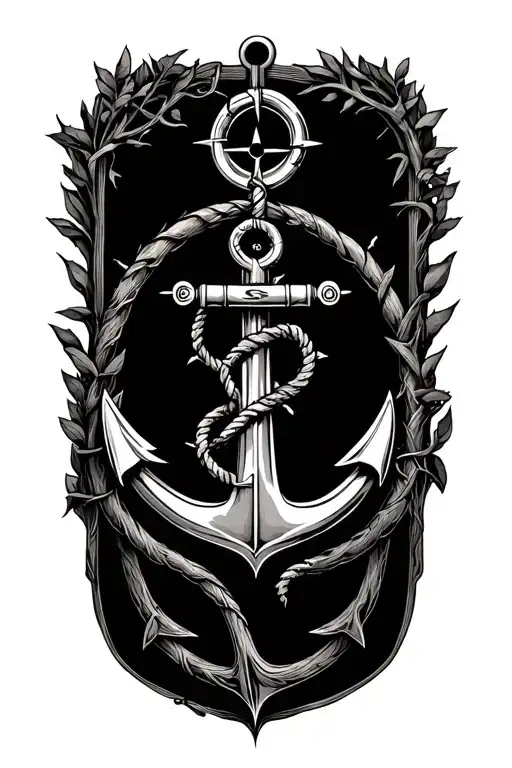 Anchor Compass Tree Of Life Intertwined