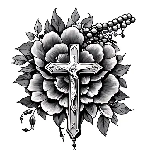 Rosary Beads On A Shoulder