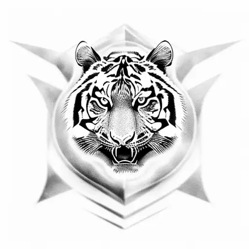 Incorporate A Fierce Tiger With Norse Runes To Represent Strength And Power