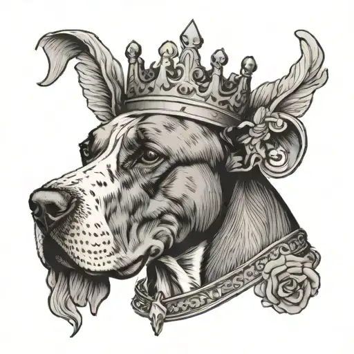 Great Dane Head Wearing Julius Ceaser Crown