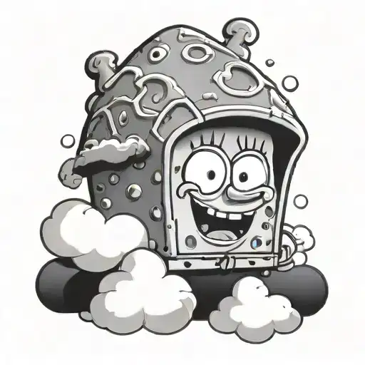 Clouds With Hood Cartoon Sponge Bob
