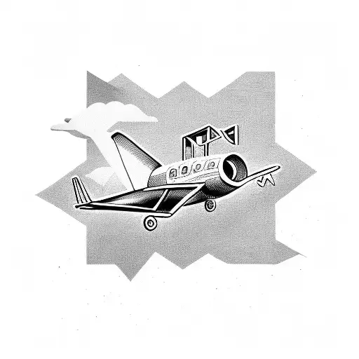 Airplane Outline With Word Shit