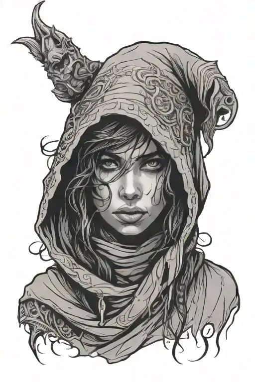 Dark Woman In A Hood