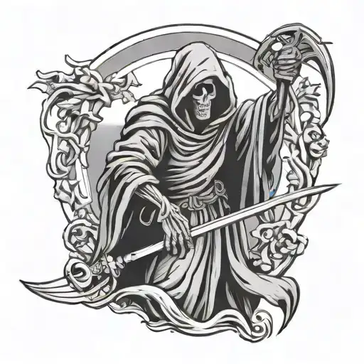 Grim Reaper Digging Deeply And Visably