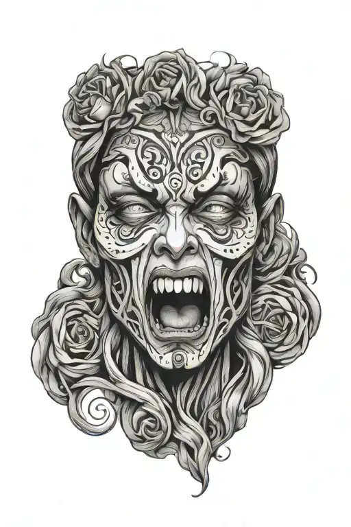 Tormented Face Screaming