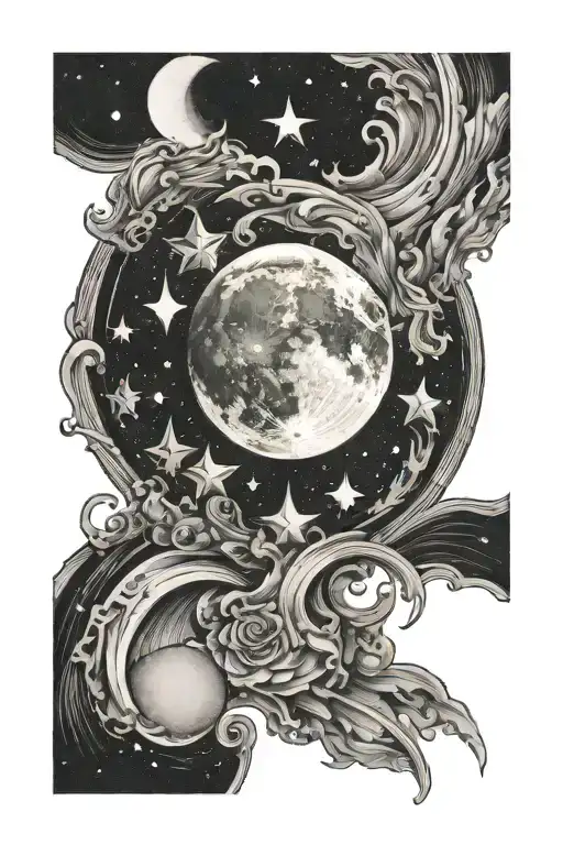 5 Starts Shaped As A Moon