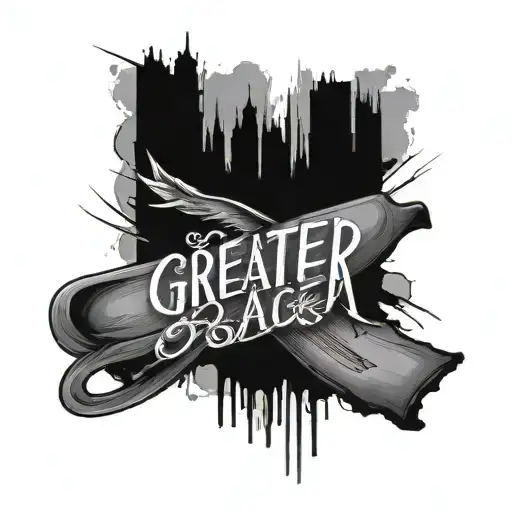 Forearm Tattoo With The Word Greater