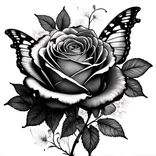 Rose And Butterfly