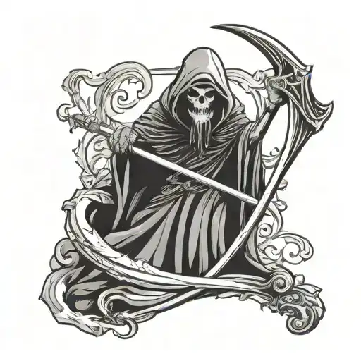 Grim Reaper Holding Scythe