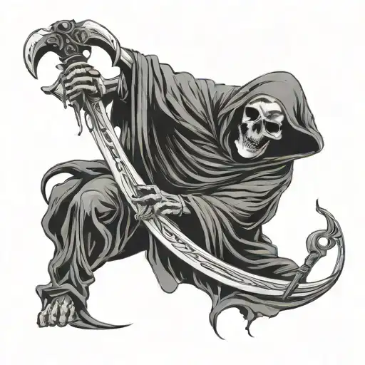 Grim Reaper Holding Demon Scythe
