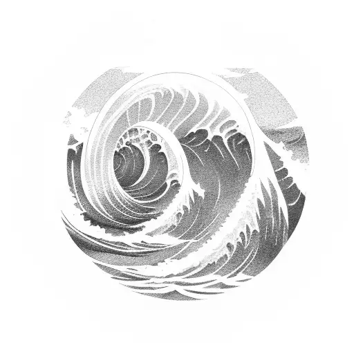 Ocean Wave Inside A Circle