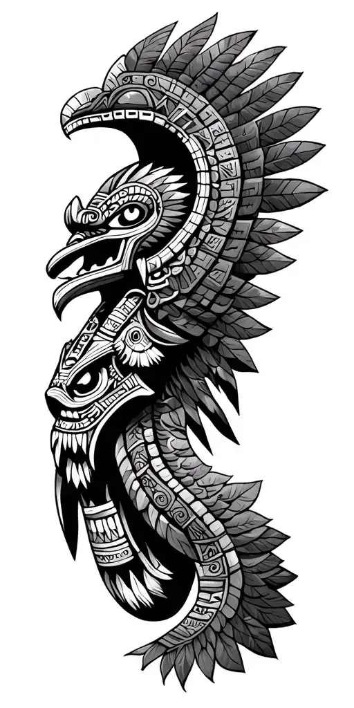 Mictlantecuhtli And Quetzalcoatl With Aztec References