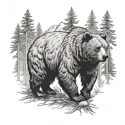 Bear In Forest