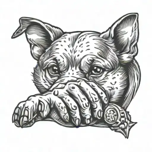 Dog Biitng Hand With Food