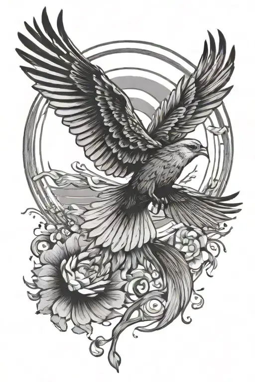 Bird Flying Towards The Sun