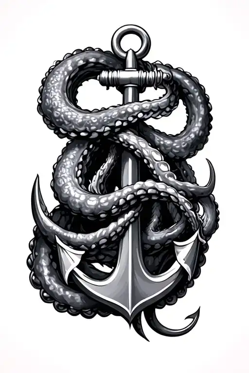 Kraken Tentacle Wrapped Snipping A Boat Anchor Hanging