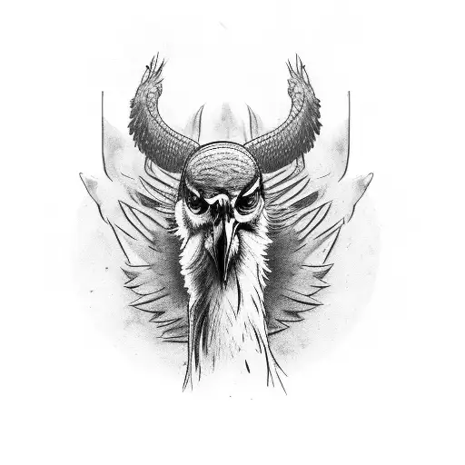 Angry Turkey On Skull