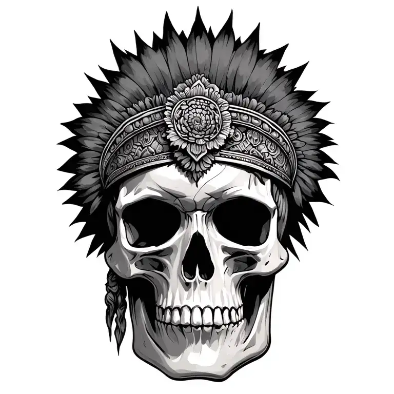 Skull With A Headdress Being Worn