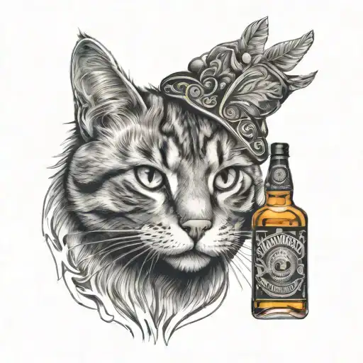 Cat With Jack Daniels