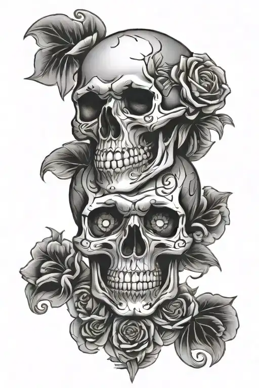 Traditional Skull With Diamond Eyes
