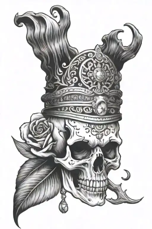 Traditional Skull With Diamond Eyes