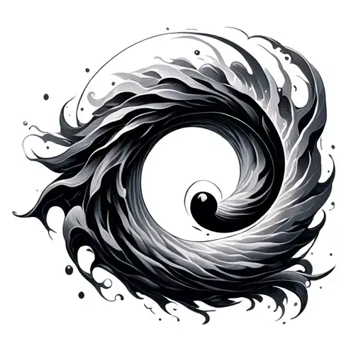 Enso Circle With Waves