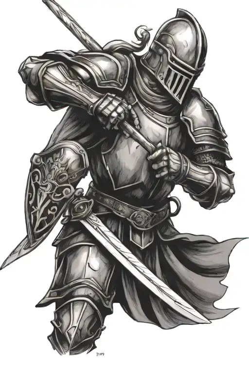 Knight Holding A Sword