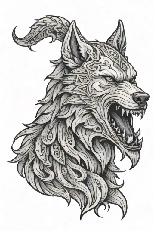 Norse Viking Wolf Howling
