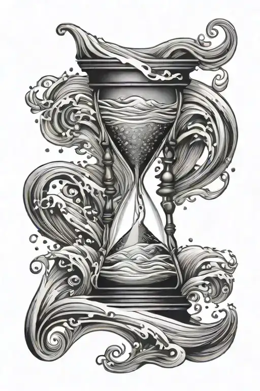 Hourglass With Water Waves