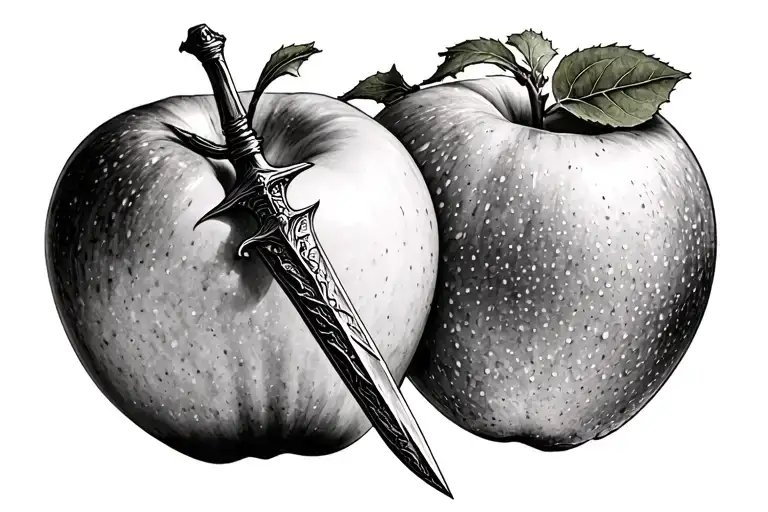 Dagger Stabbing Apple