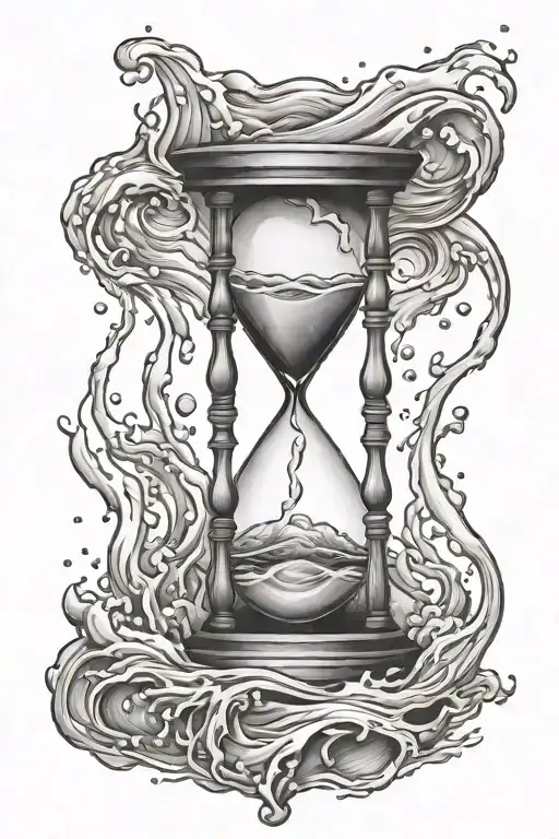 Hourglass With Water At The Bottom And Something Splashing Down