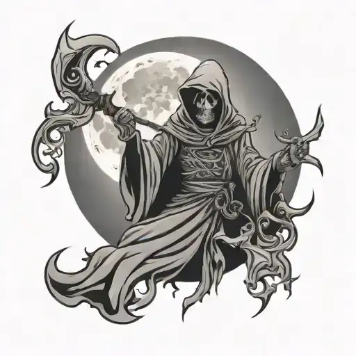 Moon Grim Reaper Sun