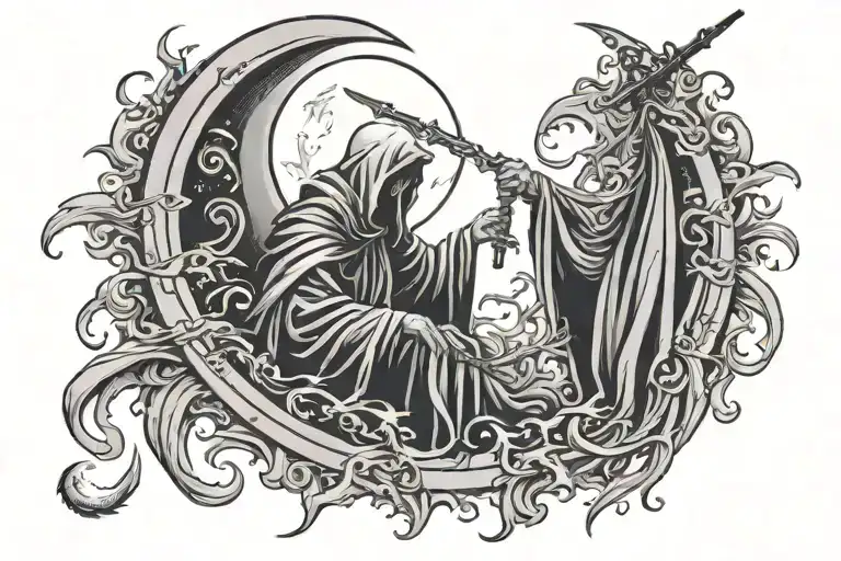 Moon Grim Reaper Sun