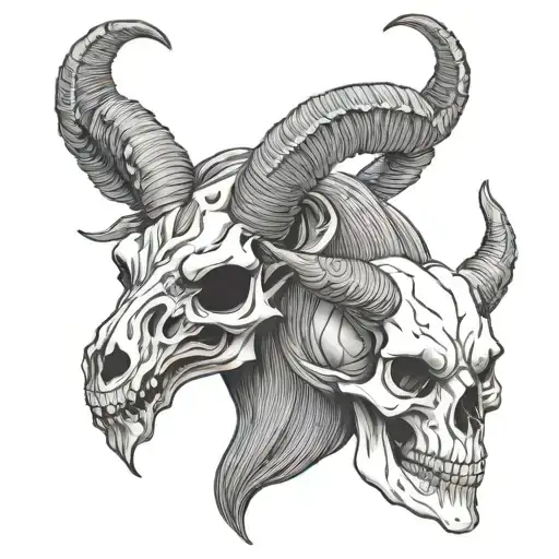 Skull And Goat Skull