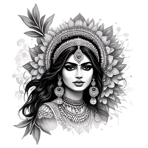 Psychedelic And Indian Woman