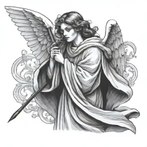 Angel In A Cloak With A Stick