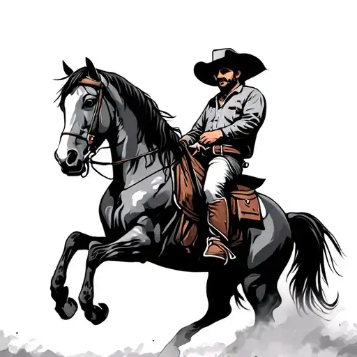 Cowboy Riding A Horse