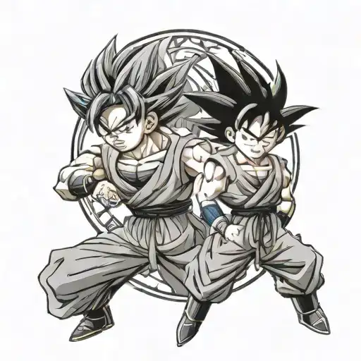 Son Goku And Son Gohan Super Sayian
