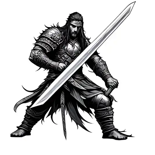 Sword Of An Warrior Wielding A Sword