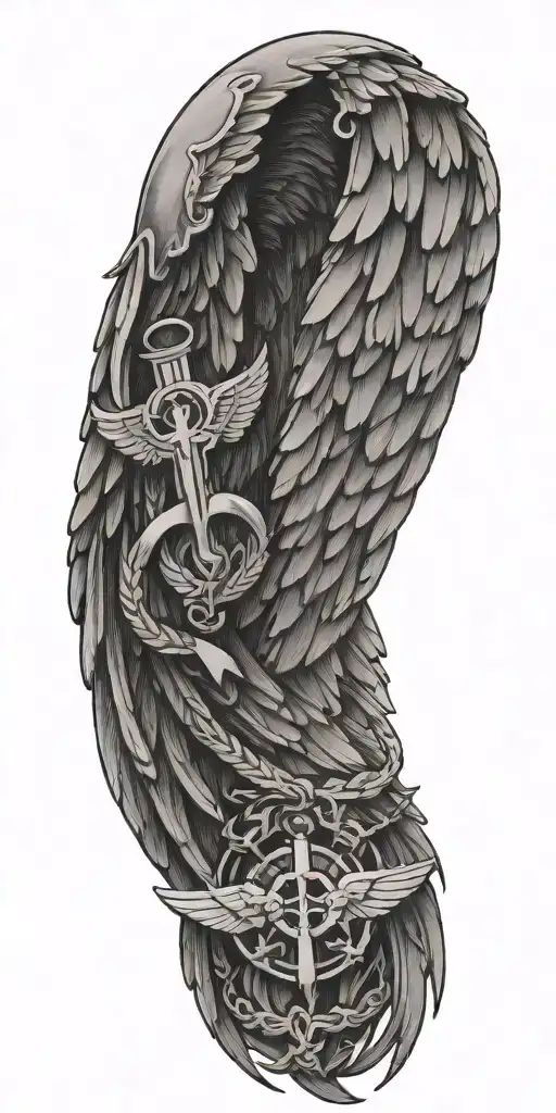 Angel Wings And Combat Medic Symbol