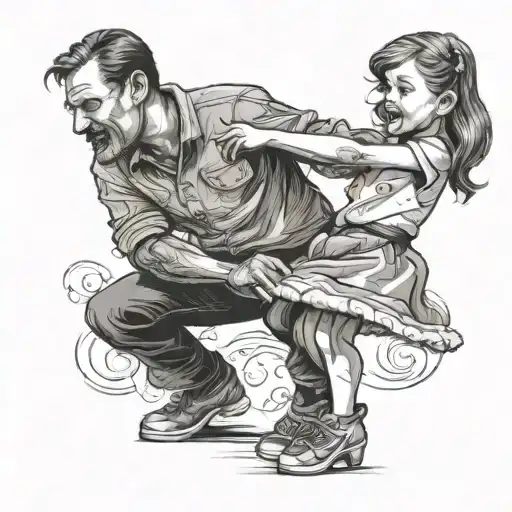 Little Girl Dancing With Her Dad