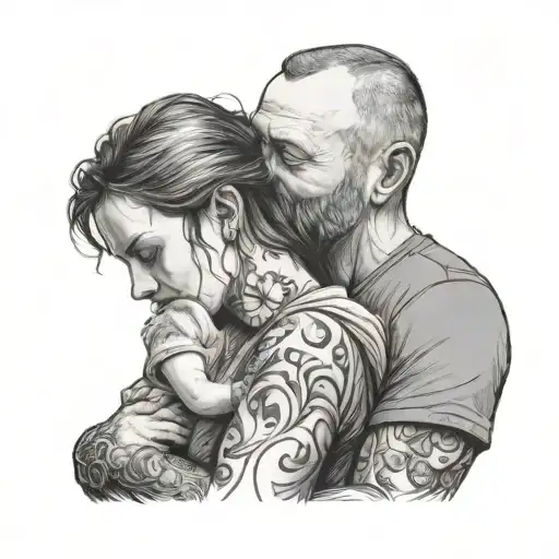 Dad Holding His Daughter