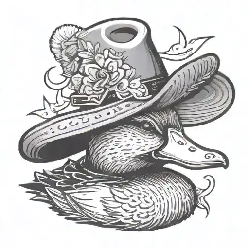 Duck Wearing Cowboy Hat