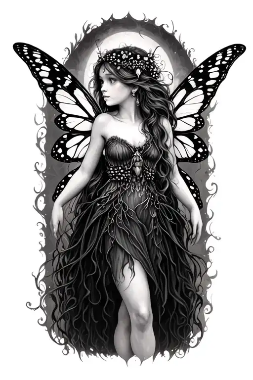 Fairy Girl With Moth Wings