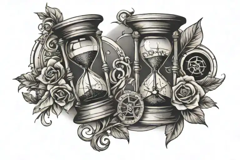 Hourglass And Compass