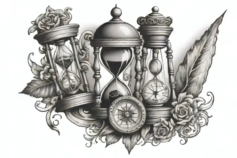 Hourglass And Compass