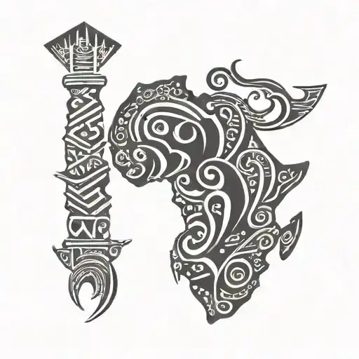 African Tribal Art Around I Trust Myself Written