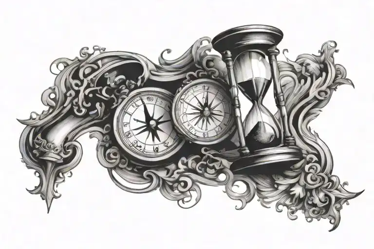 Hourglass And Compass